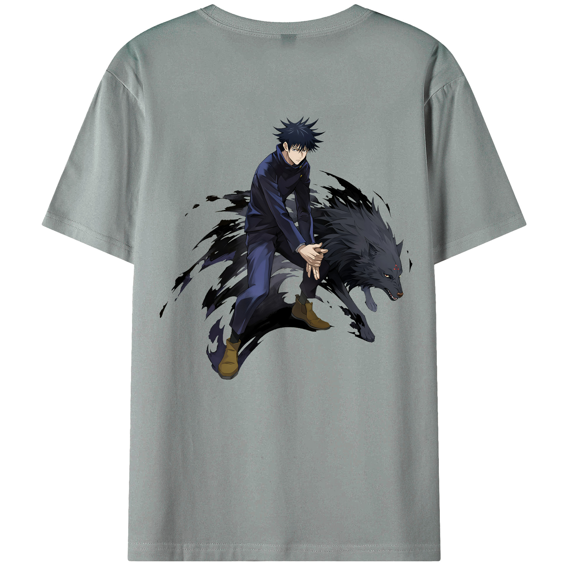 （画像用） 呪術廻戦 Jujutsu Kaisen 綿100％ メンズ半袖Tシャツ（バックプリント） 通気性